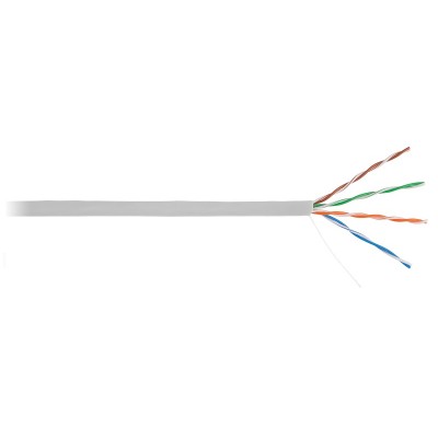 Кабель UTP 4 пары EC-UU004-5E-PVC-GY кабель NETLAN, Кат.5e, внутренний, PVC, 24 AWG, одножильный, 100МГц